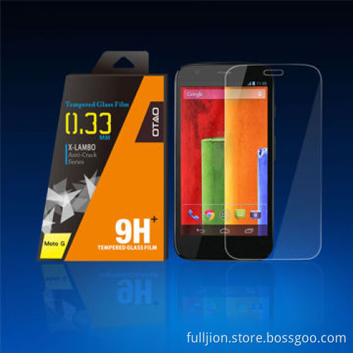 2014 new style 0.3mm right angle tempered-glass mobile phone screen protector for Moto G